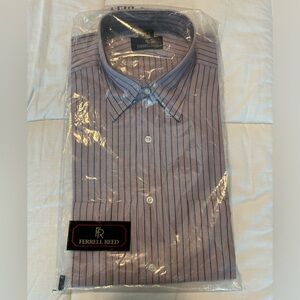 Ferrell Reed Men Purple Pin striped Long Sleeve Shirt